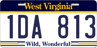 WV license plate 1DA813