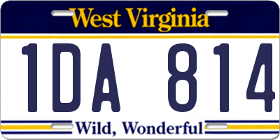 WV license plate 1DA814