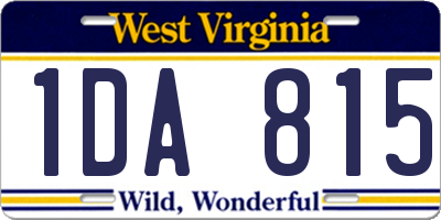 WV license plate 1DA815