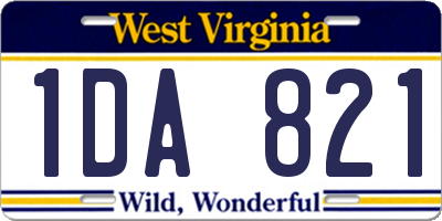 WV license plate 1DA821