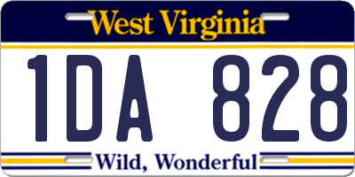 WV license plate 1DA828