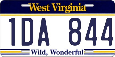 WV license plate 1DA844