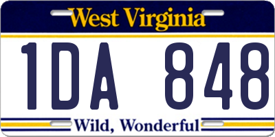 WV license plate 1DA848