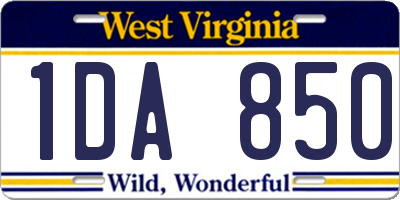 WV license plate 1DA850