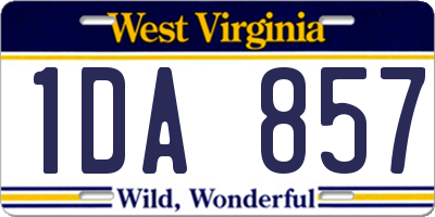 WV license plate 1DA857