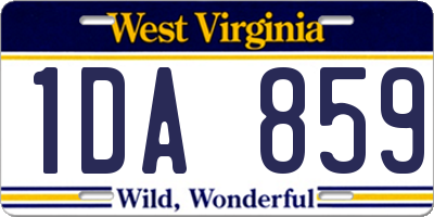 WV license plate 1DA859