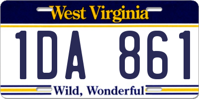 WV license plate 1DA861