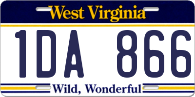 WV license plate 1DA866