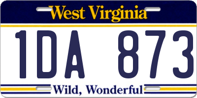 WV license plate 1DA873