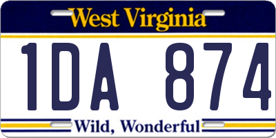 WV license plate 1DA874