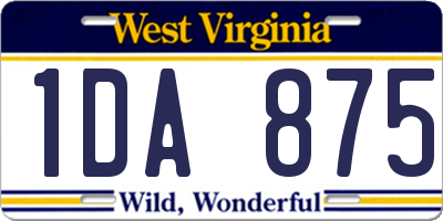 WV license plate 1DA875