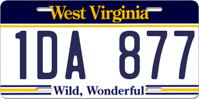 WV license plate 1DA877