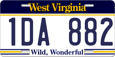 WV license plate 1DA882