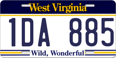 WV license plate 1DA885