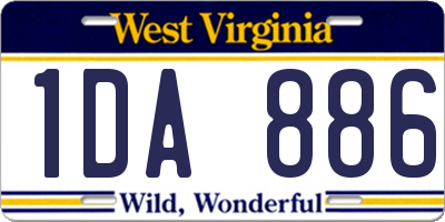 WV license plate 1DA886