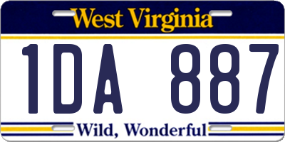 WV license plate 1DA887