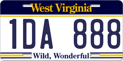 WV license plate 1DA888