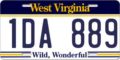 WV license plate 1DA889