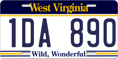WV license plate 1DA890