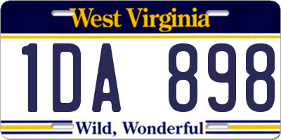 WV license plate 1DA898