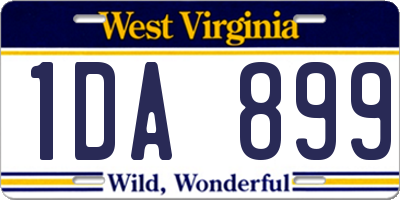 WV license plate 1DA899
