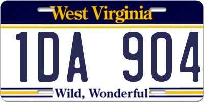WV license plate 1DA904