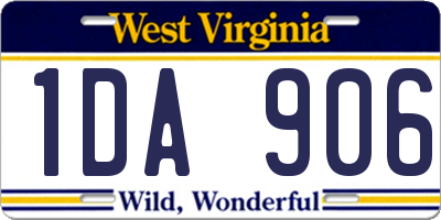 WV license plate 1DA906