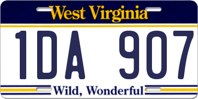 WV license plate 1DA907