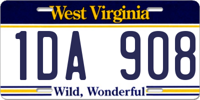 WV license plate 1DA908