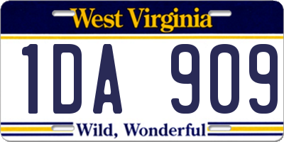 WV license plate 1DA909