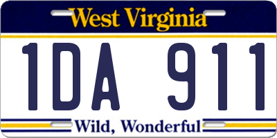 WV license plate 1DA911