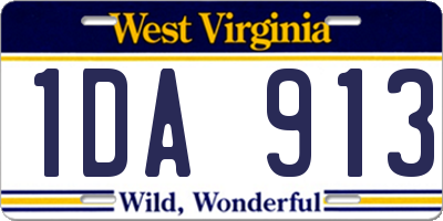 WV license plate 1DA913