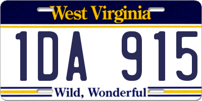 WV license plate 1DA915