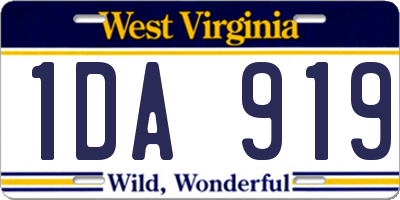 WV license plate 1DA919