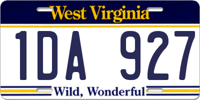 WV license plate 1DA927