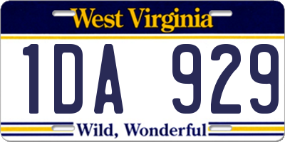WV license plate 1DA929