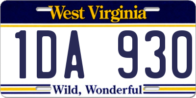 WV license plate 1DA930