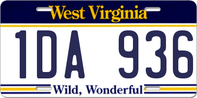 WV license plate 1DA936