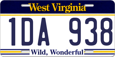 WV license plate 1DA938