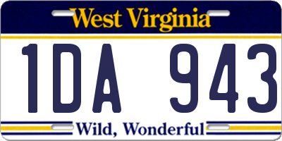 WV license plate 1DA943