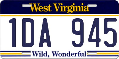 WV license plate 1DA945