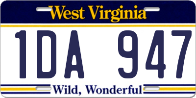 WV license plate 1DA947