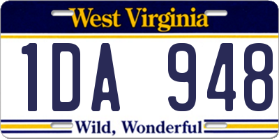 WV license plate 1DA948