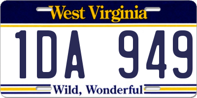 WV license plate 1DA949