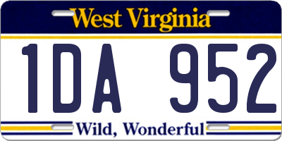 WV license plate 1DA952