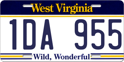 WV license plate 1DA955