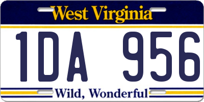 WV license plate 1DA956