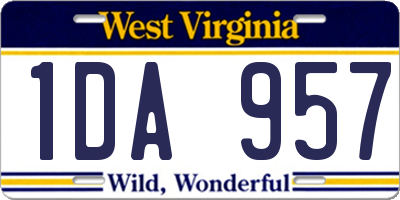 WV license plate 1DA957