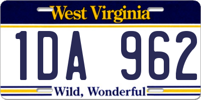 WV license plate 1DA962