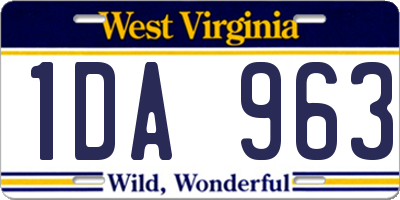 WV license plate 1DA963